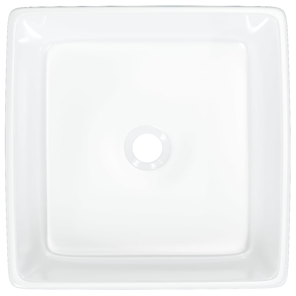 Lavandino Bianco 37x37x13 cm in Ceramica Quadrato 153341