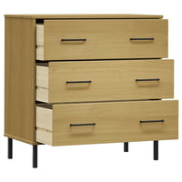 Credenza 3 Cassetti Marrone 77x40x79,5 cm Legno Massello OSLO 350979