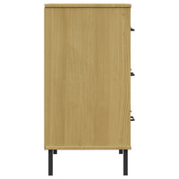 Credenza 3 Cassetti Marrone 77x40x79,5 cm Legno Massello OSLO 350979