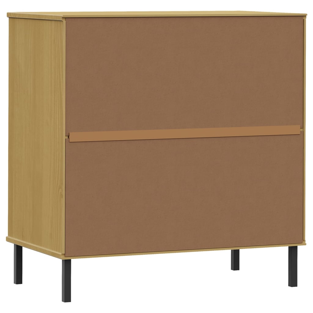 Credenza 3 Cassetti Marrone 77x40x79,5 cm Legno Massello OSLO cod mxl 64662