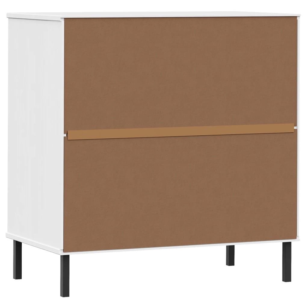 Credenza con 3 Cassetti Bianca 77x40x79,5cm Legno Massello OSLO cod mxl 71121