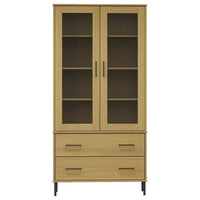 Libreria con Gambe Metallo Marrone 85x35x172,5 cm Massello OSLO 350991