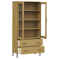 Libreria con Gambe Metallo Marrone 85x35x172,5 cm Massello OSLO 350991