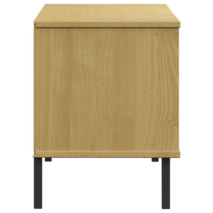 Scarpiera Gambe Metallo Marrone 106x35x45cm Legno Massello OSLO