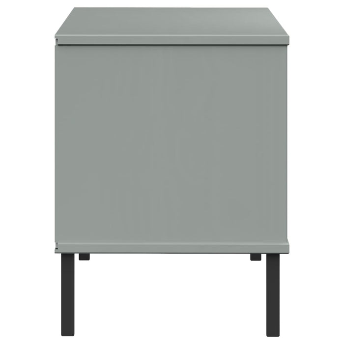 Scarpiera Gambe Metallo Grigio 106x35x45cm Legno Massello OSLO