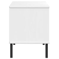 Scarpiera Gambe Metallo Bianco 106x35x45cm Legno Massello OSLO