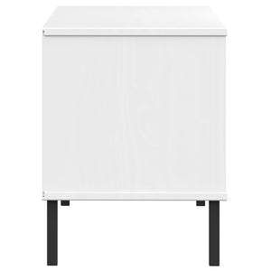 Scarpiera Gambe Metallo Bianco 106x35x45cm Legno Massello OSLO