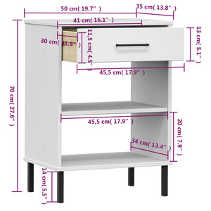 Mobile Consolle Gambe Metallo Bianco Legno Massello Pino OSLO cod mxl 27746