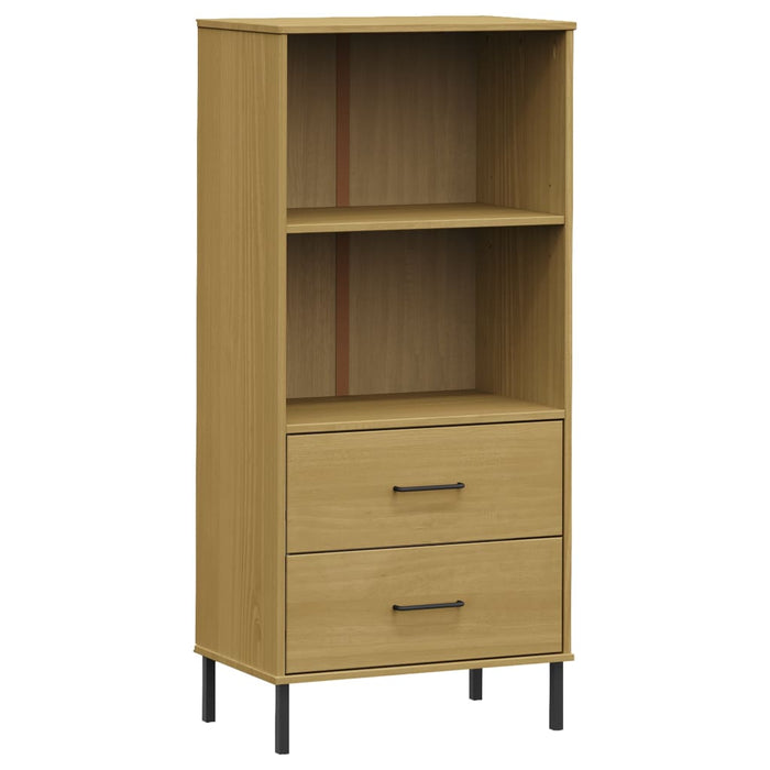 Libreria 2 Cassetti Marrone 60x35x128,5 cm Legno Massello OSLO