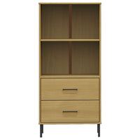 Libreria 2 Cassetti Marrone 60x35x128,5 cm Legno Massello OSLO