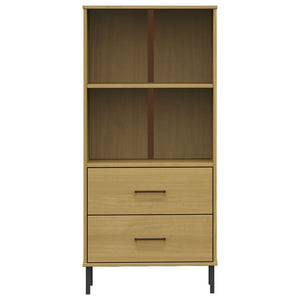 Libreria 2 Cassetti Marrone 60x35x128,5 cm Legno Massello OSLO