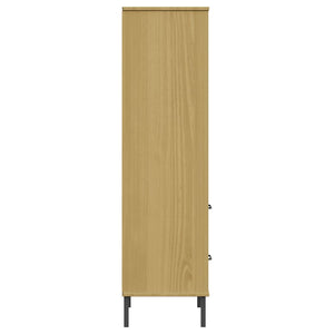 Libreria 2 Cassetti Marrone 60x35x128,5 cm Legno Massello OSLO