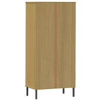 Libreria 2 Cassetti Marrone 60x35x128,5 cm Legno Massello OSLO