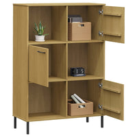 Libreria con Gambe Metallo Marrone 90x35x128,5 cm Massello OSLO