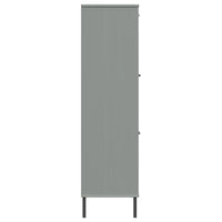 Libreria con Gambe Metallo Grigio 90x35x128,5 cm Massello OSLO