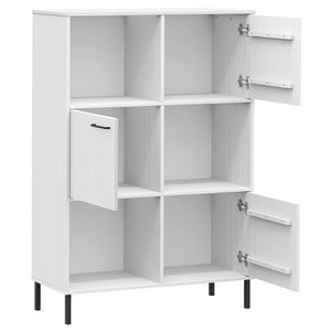 Libreria Gambe Metallo Bianco 90x35x128,5cm Legno Massello OSLO 351014