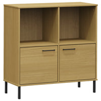 Libreria con Gambe Metallo Marrone 90x35x90,5 cm Massello OSLO 351015