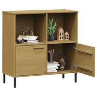 Libreria con Gambe Metallo Marrone 90x35x90,5 cm Massello OSLO 351015