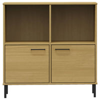 Libreria con Gambe Metallo Marrone 90x35x90,5 cm Massello OSLO 351015