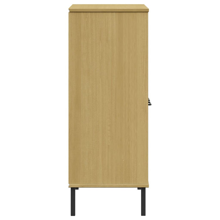 Libreria con Gambe Metallo Marrone 90x35x90,5 cm Massello OSLO