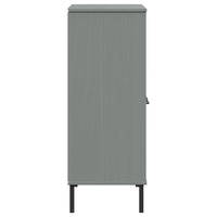 Libreria Gambe Metallo Grigio 90x35x90,5 cm Legno Massello OSLO