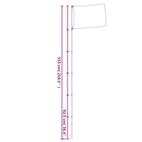 Asta Telescopica per Bandiere Argento 5,55 m in Alluminio 153563