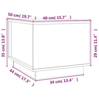 Tavolino da Salotto Grigio 40x50x35 cm Legno Massello di Pino cod 11590