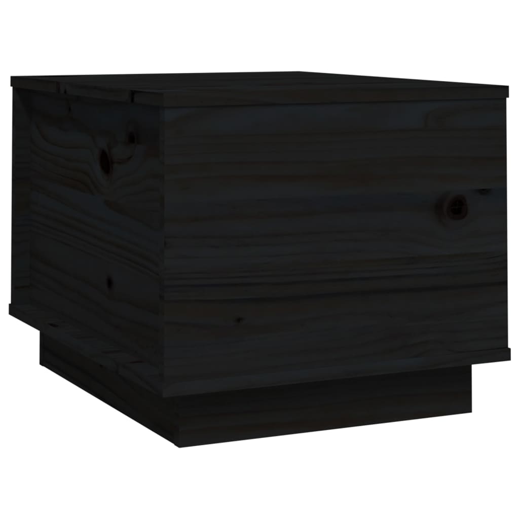 Tavolino da Salotto Nero 40x50x35 cm Legno Massello di Pino