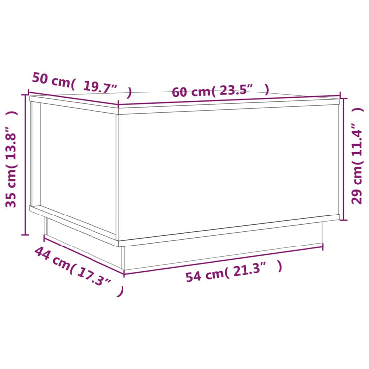 Tavolino da Salotto Bianco 60x50x35 cm Legno Massello di Pino