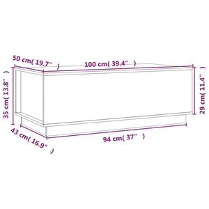 Tavolino da Salotto 100x50x35 cm in Legno Massello di Pino