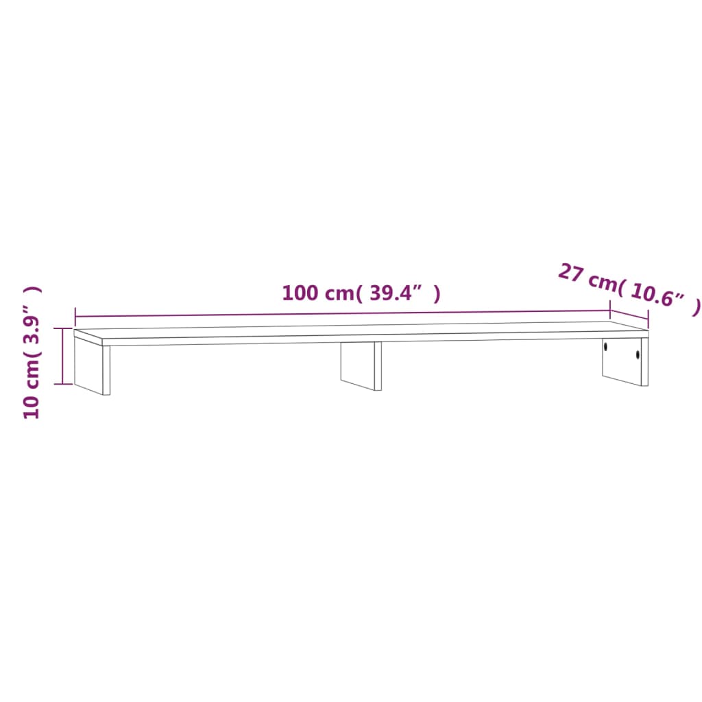 Supporto per Monitor 100x27x10 cm in Legno Massello di Pino cod mxl 73224