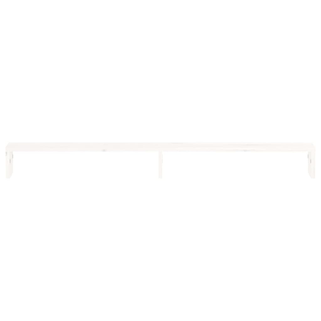 Supporto per Monitor Bianco 100x27x10 cm Legno Massello di Pino 813950