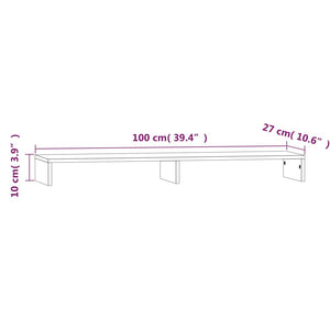 Supporto per Monitor Bianco 100x27x10 cm Legno Massello di Pino 813950