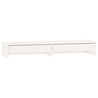 Supporto per Monitor Bianco 100x27x15 cm Legno Massello di Pino 813960