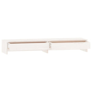 Supporto per Monitor Bianco 100x27x15 cm Legno Massello di Pino 813960