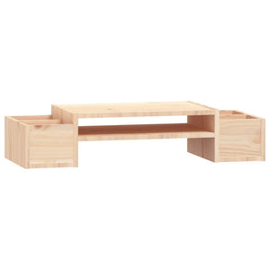 Supporto per Monitor 70x27,5x15cm in Legno Massello di Pino 813964