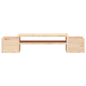 Supporto per Monitor 70x27,5x15cm in Legno Massello di Pino 813964