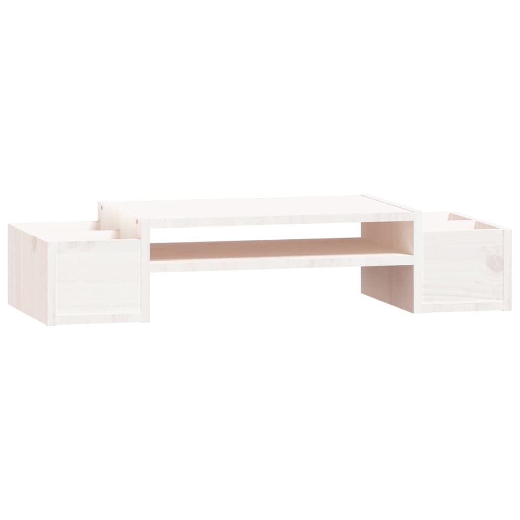 Supporto per Monitor Bianco 70x27,5x15cm Legno Massello di Pino cod mxl 67331