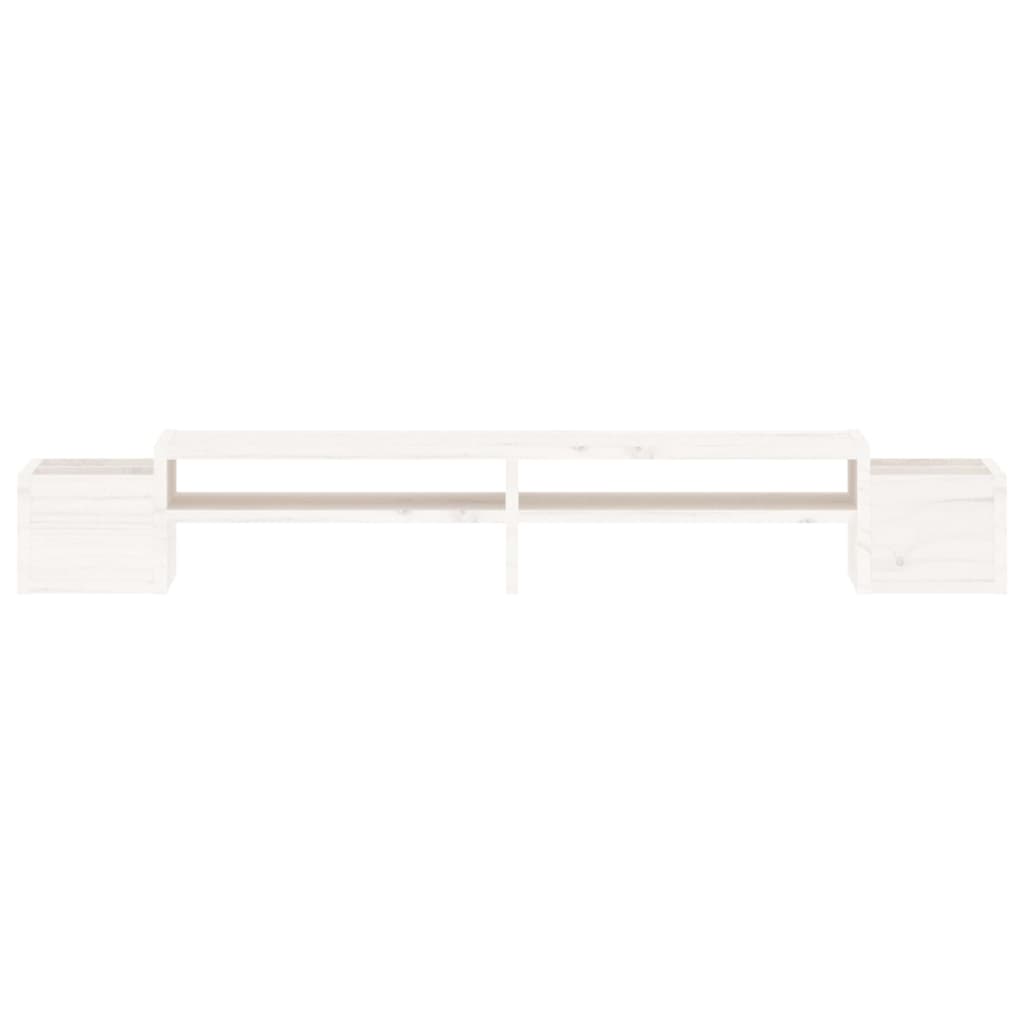 Supporto per Monitor Bianco100x27,5x15cm Legno Massello di Pino cod mxl 62818