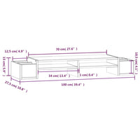 Supporto per Monitor Bianco100x27,5x15cm Legno Massello di Pino cod mxl 62818