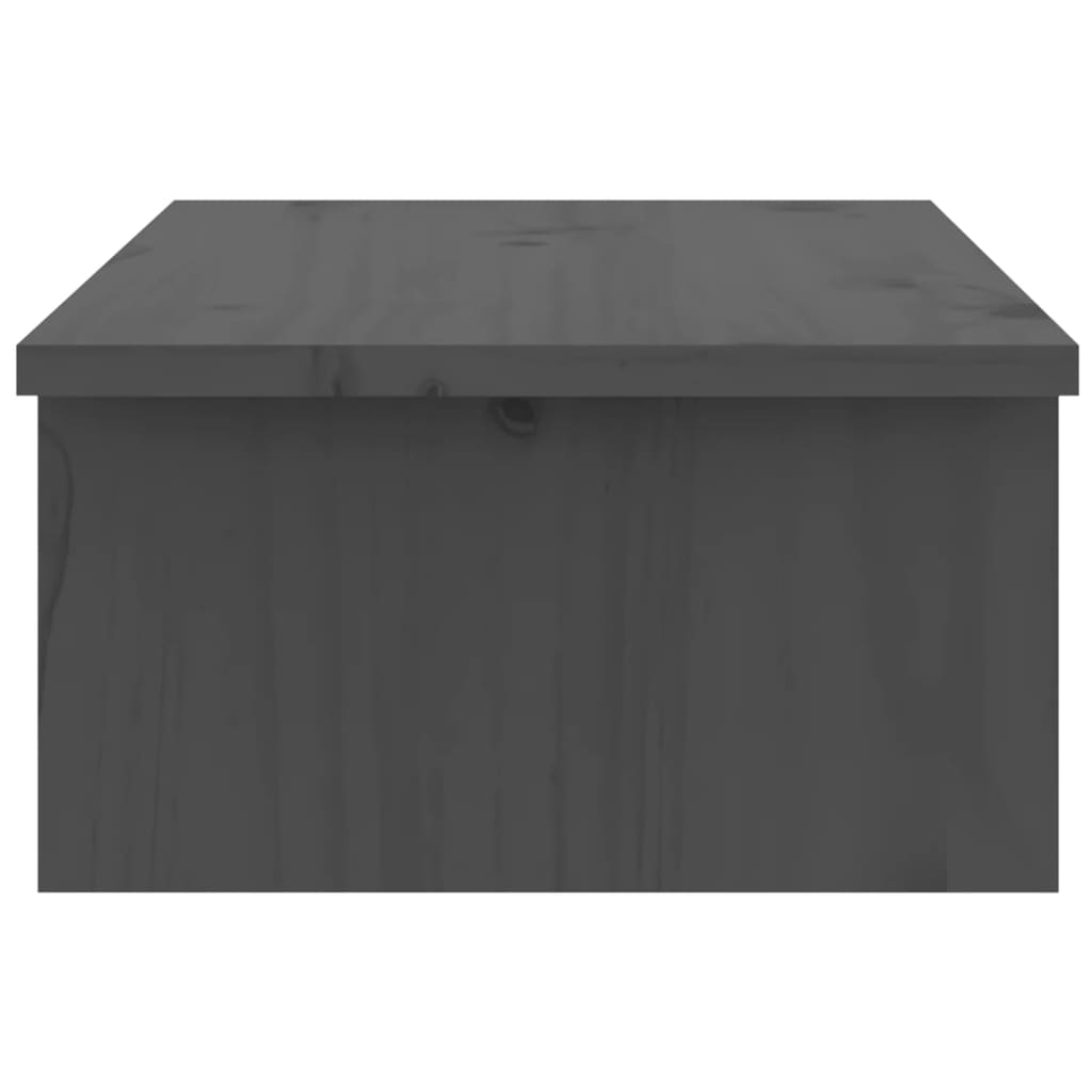 Supporto per Monitor Grigio 50x27x15 cm Legno Massello di Pino 813976