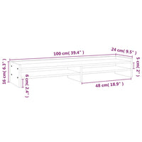 Supporto per Monitor 100x24x16 cm in Legno Massello di Pino cod mxl 65388