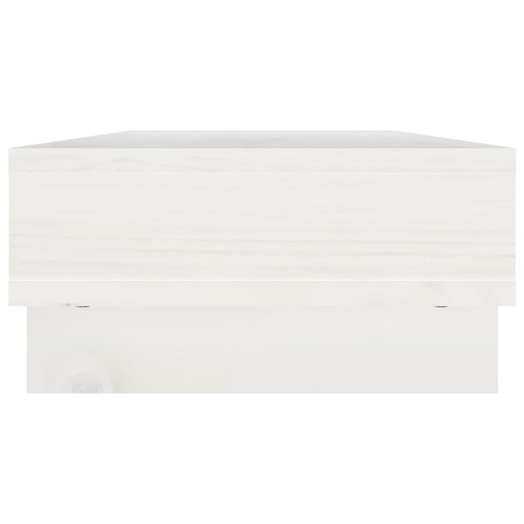 Supporto per Monitor Bianco 60x27x14 cm Legno Massello di Pino 814000