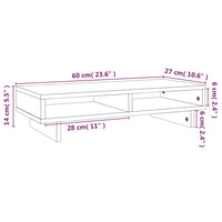 Supporto per Monitor Bianco 60x27x14 cm Legno Massello di Pino cod mxl 71598