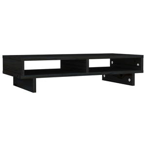 Supporto per Monitor Nero 60x27x14 cm in Legno Massello di Pino 814003