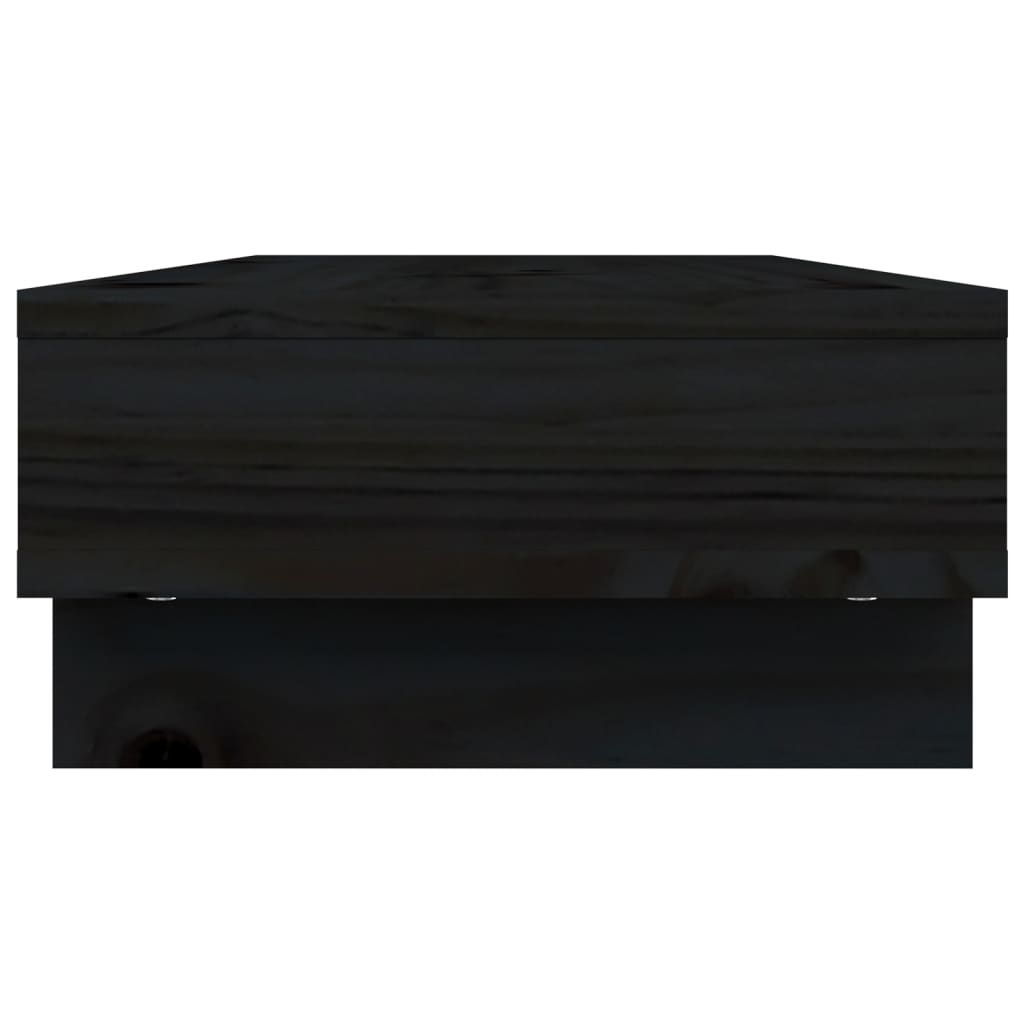 Supporto per Monitor Nero 60x27x14 cm in Legno Massello di Pino 814003