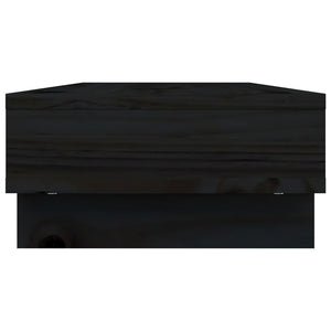 Supporto per Monitor Nero 60x27x14 cm in Legno Massello di Pino 814003