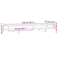 Supporto per Monitor Bianco 100x27x14 cm Legno Massello di Pino cod mxl 75304