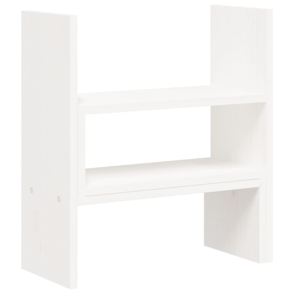 Supporto Monitor Bianco (39-72)x17x43 cm Legno Massello di Pino 814010