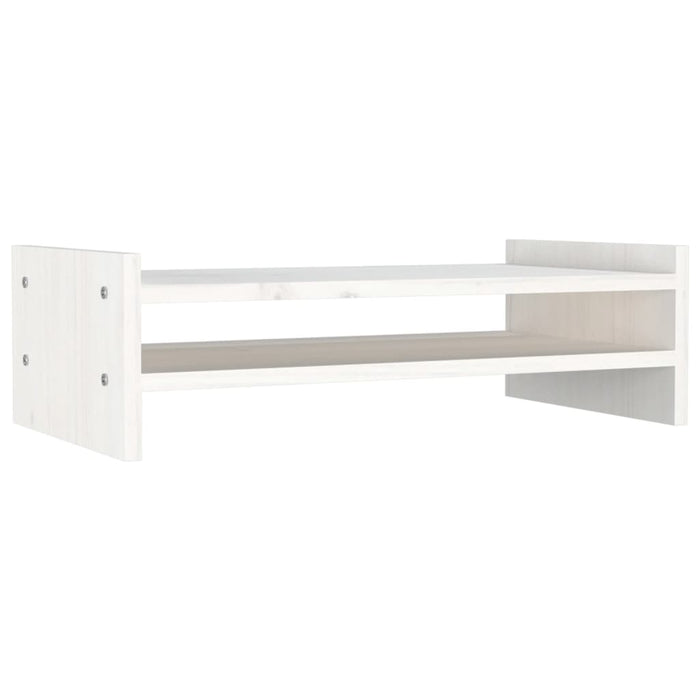 Supporto per Monitor Bianco 50x27x15 cm Legno Massello di Pino cod mxl 61097